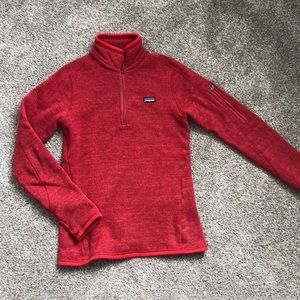 EUC XS PATAGONIA Better Sweater Red 1/4 Zip